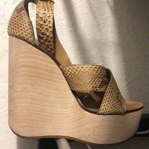 Chloe Snakeskin Wedges